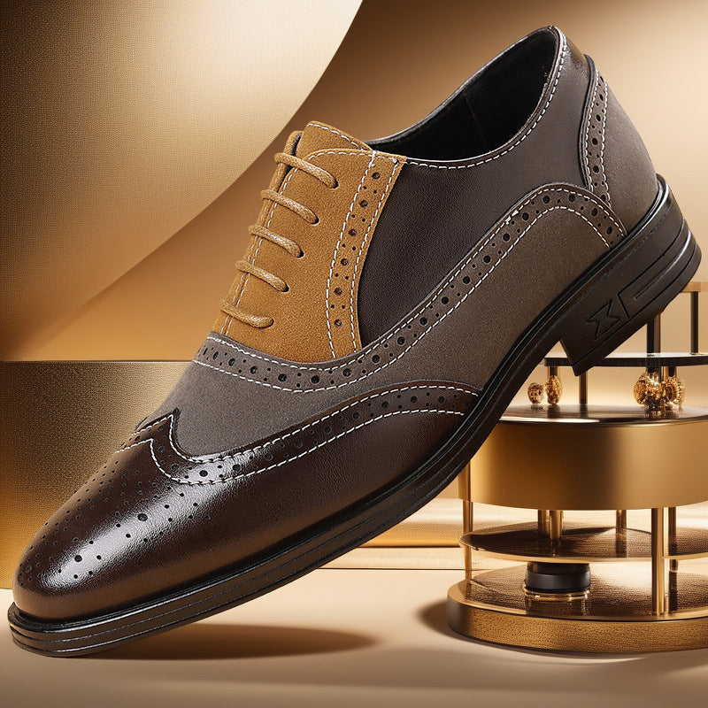 Tovero - Two tone leather oxford spectator shoes for men - Ashour Shoes