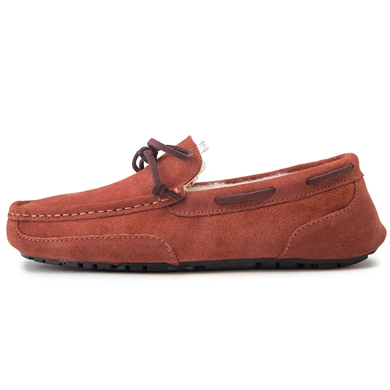Morbido - Men's Plush Suede Fur-Lined Moccasin Driving Loafer - Ashour Shoes