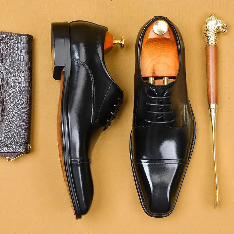 La Finezza 4 - Captoe Italian style leather derby Dress Shoes - Ashour Shoes