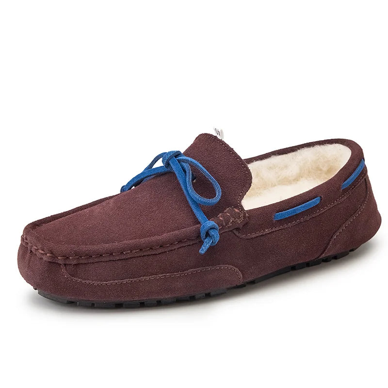 Morbido - Men's Plush Suede Fur-Lined Moccasin Driving Loafer - Ashour Shoes