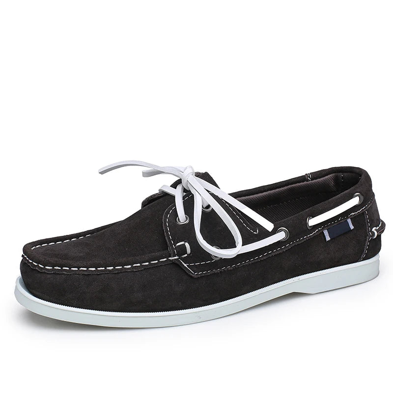 Vela - Men's Suede Moccasin Boat Shoes - Ashour Shoes