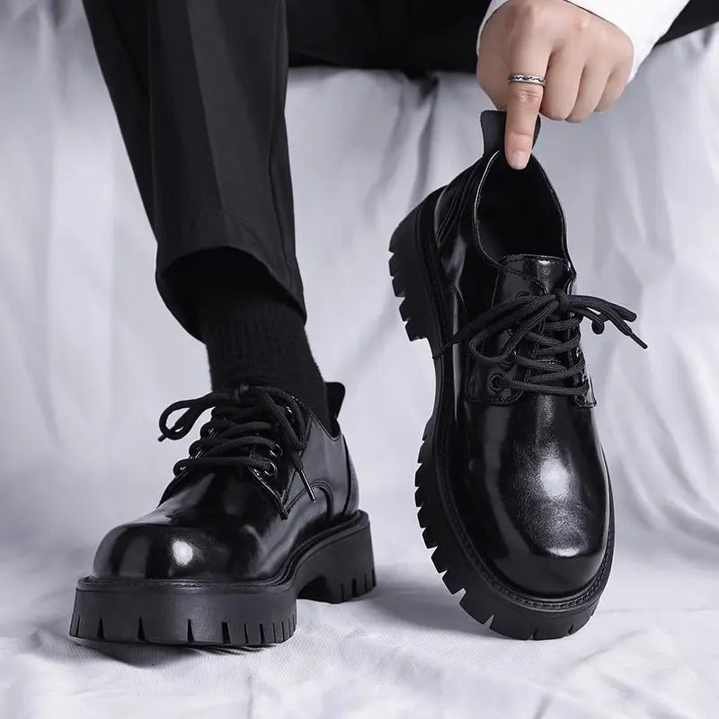 Vigore - Men's Glossy Platform Derby Dress Shoes - Ashour Shoes