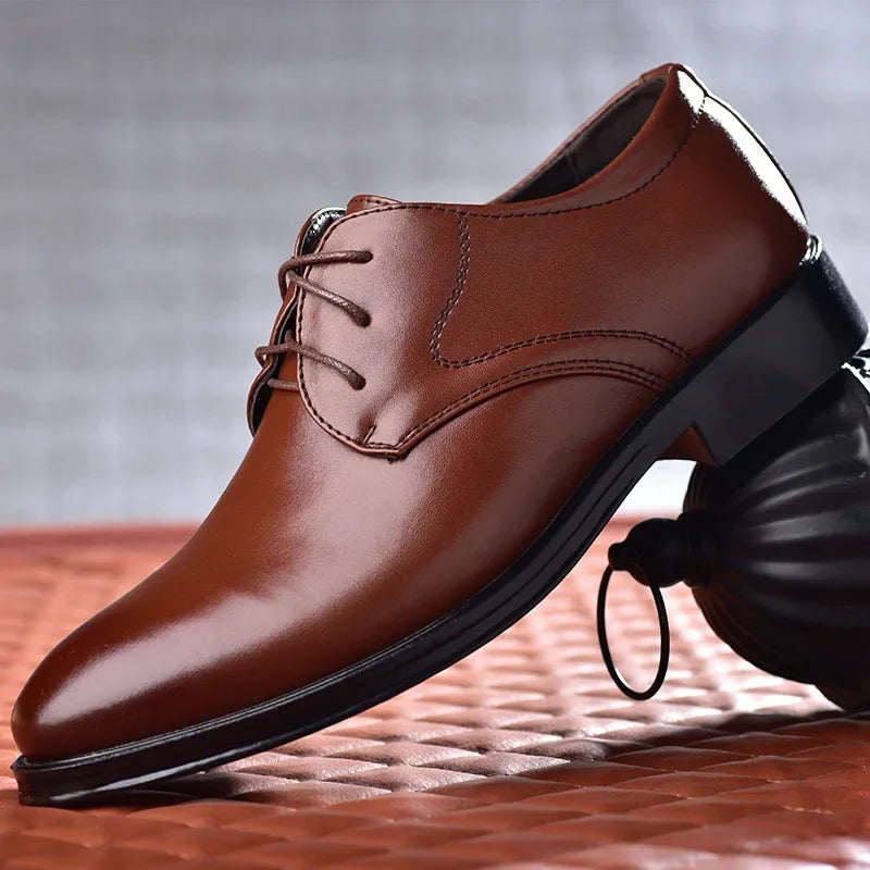 Bellagio - Men's Elegant Polished PU Leather Oxford Dress Shoes - Ashour Shoes