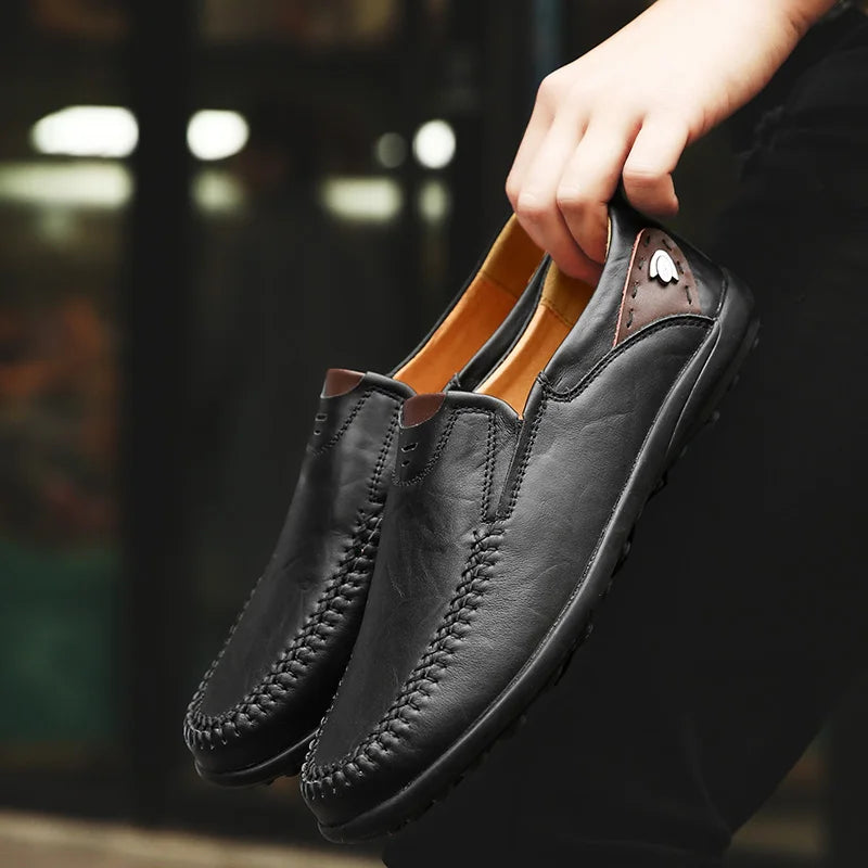 Mocassino - Men's Genuine Leather Driving Moccasin Loafer - Ashour Shoes