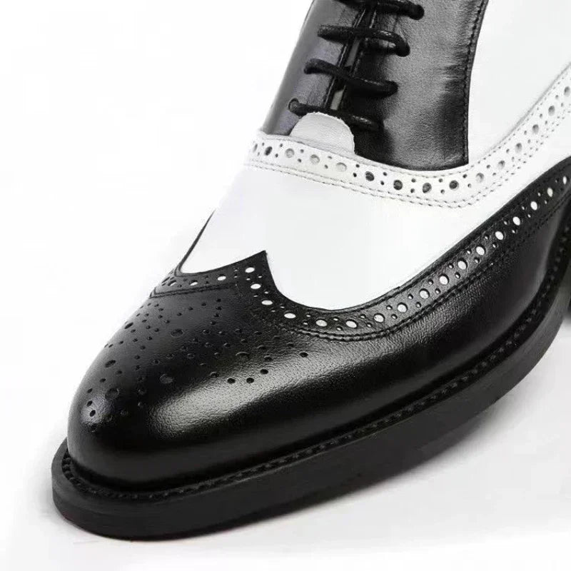 Dandy - Men's Two-Tone Wingtip Brogue Oxford Dress Shoes - Ashour Shoes