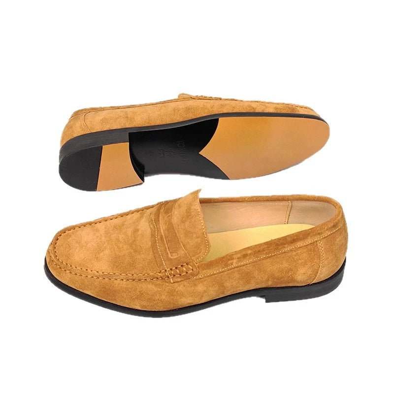 Classico - Men's Suede Penny Loafers Slip-On Shoes - Ashour Shoes