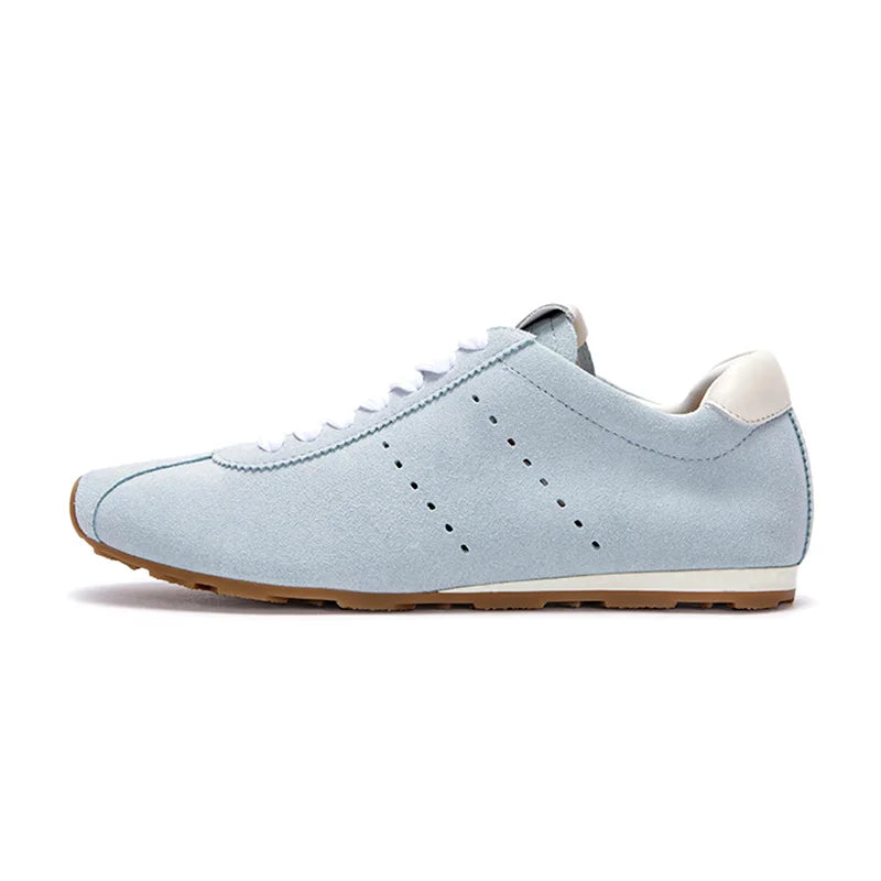 Celeste - Women's Light Blue Suede Casual Sneakers - Ashour Shoes