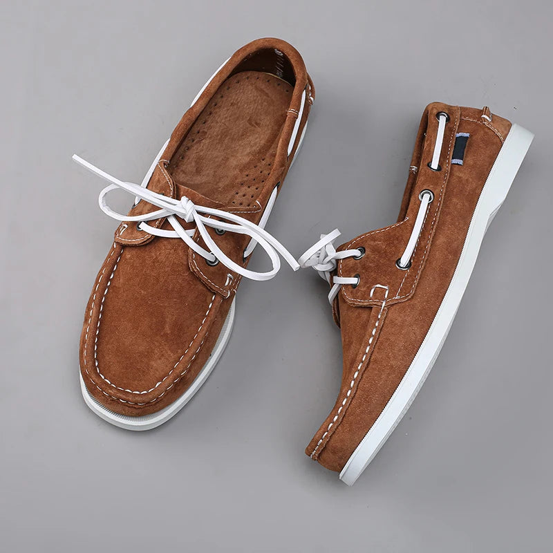 Nautico - Men's Classic Suede Lace-Up Boat Shoes - Ashour Shoes
