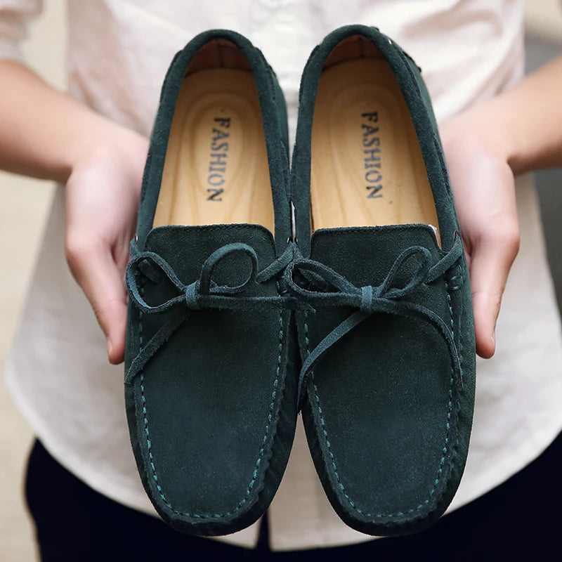 Sereno - Men's Casual Navy Suede Driving Loafers - Ashour Shoes