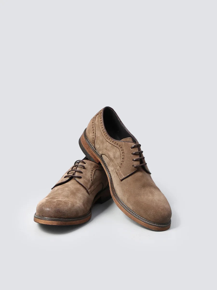 Oliva - Men's Genuine Suede Brogue Derby Shoes - Ashour Shoes