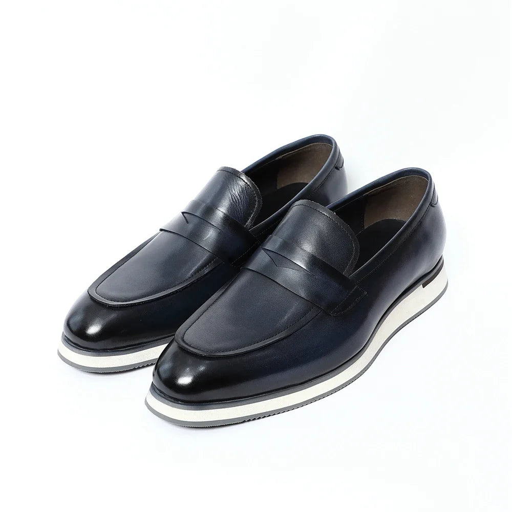 Grylo - Leather penny loafers sneakers sole for men - Ashour Shoes