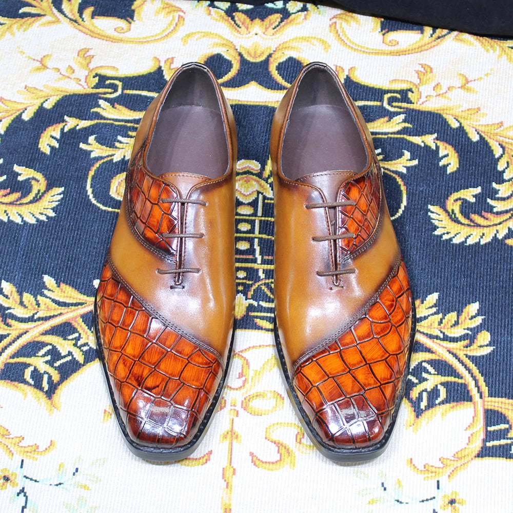 il gestore 3 - Two tone unique black and blue oxford shoes for men - Ashour Shoes