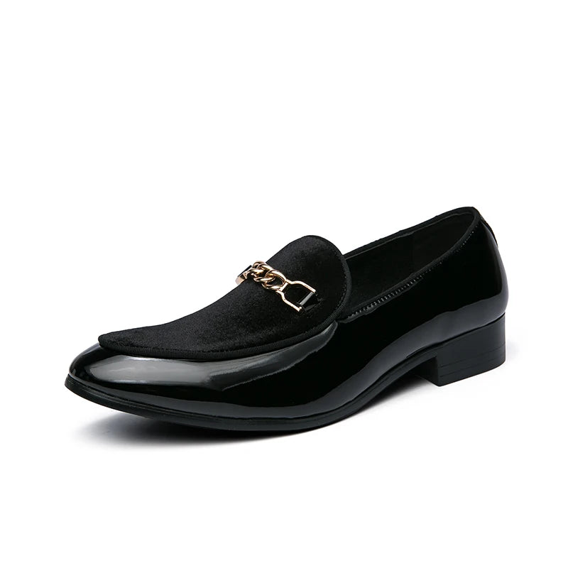 il lusso C - Italian style patent leather loafers for men - Ashour Shoes