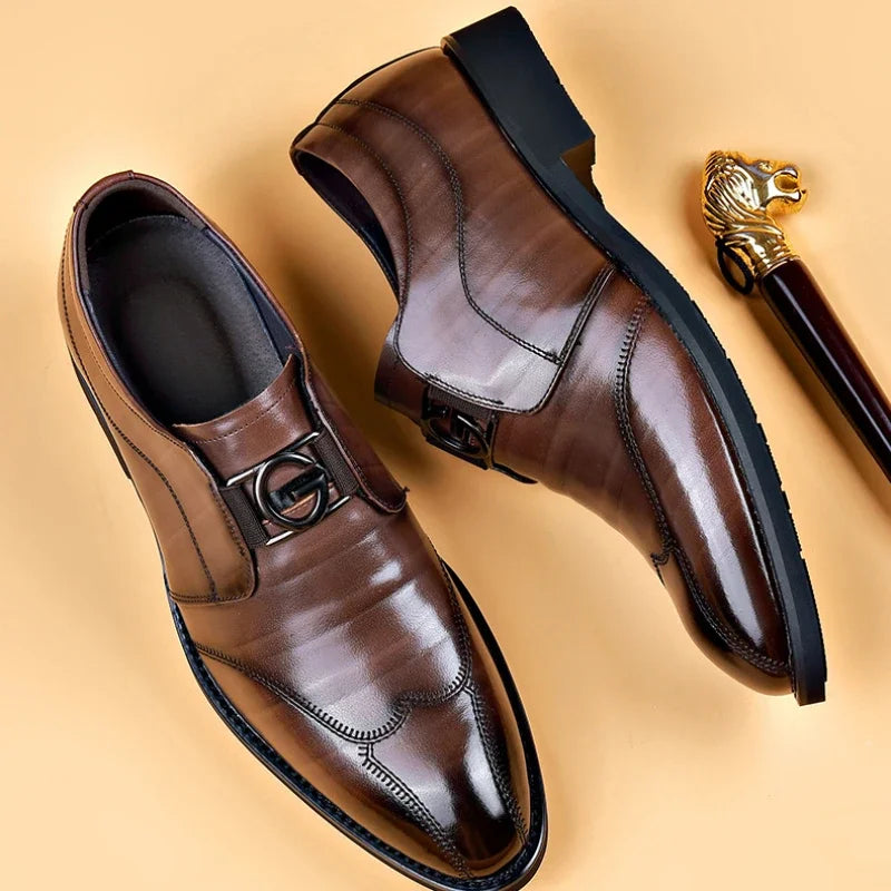 Maestro - Men's Polished Patent Leather Buckle Slip-On Dress Shoes - Ashour Shoes