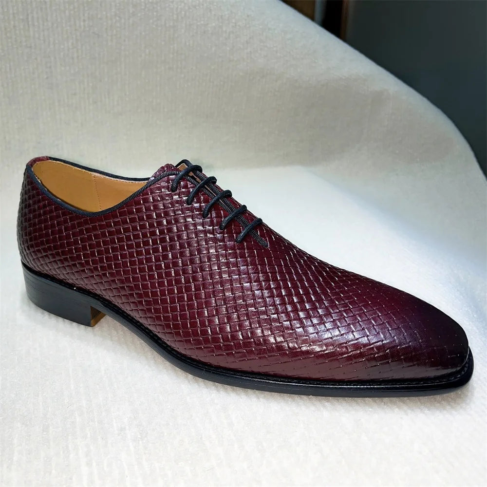 Intreccio - Men's Elegant Woven Leather Oxford Dress Shoes - Ashour Shoes