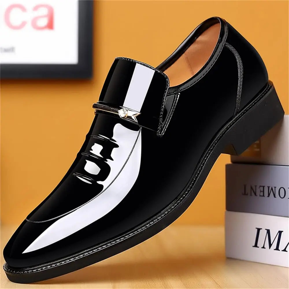 Splendido - Men's High Gloss Patent Business Loafers with Metallic Accent - Ashour Shoes