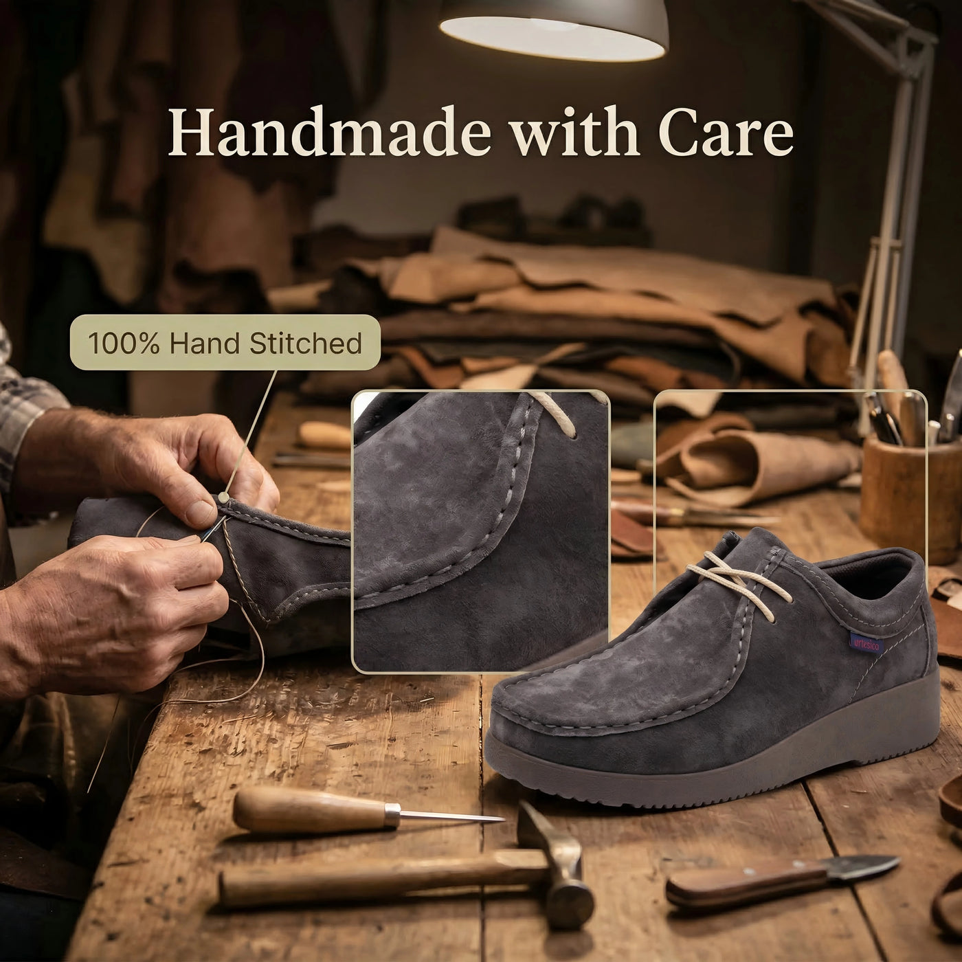 Artigiano - Men's Casual Pig Suede Lace-Up Moccasin Loafers - Ashour Shoes