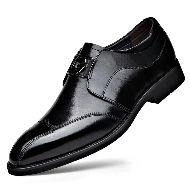 Maestro - Men's Polished Patent Leather Buckle Slip-On Dress Shoes - Ashour Shoes
