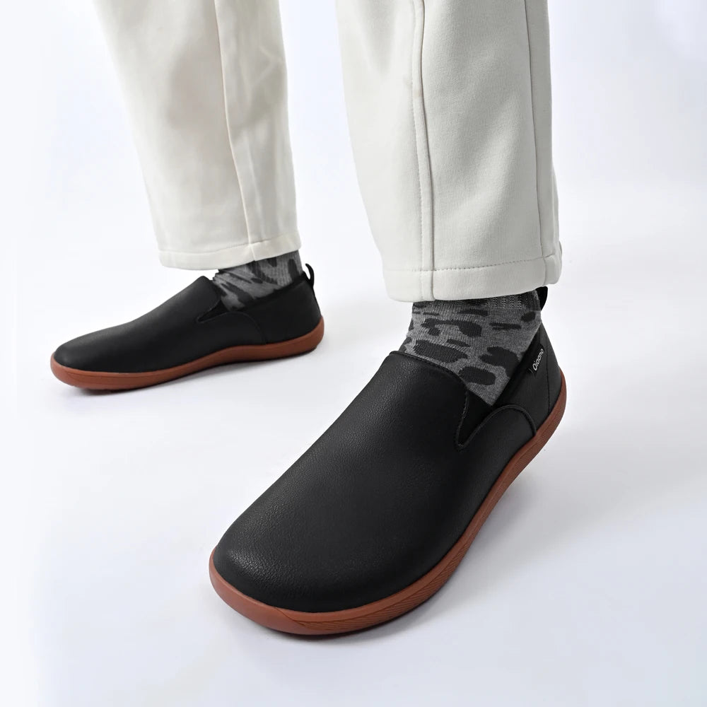 Comodo - Men's Minimalist Wide Toe Leather Slip-On Loafers - Ashour Shoes