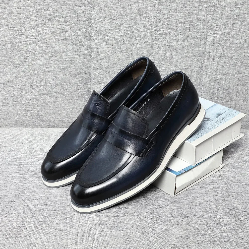 Grylo - Leather penny loafers sneakers sole for men - Ashour Shoes