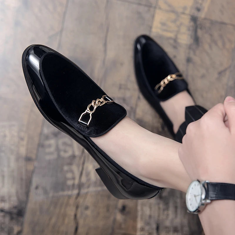 il lusso C - Italian style patent leather loafers for men - Ashour Shoes