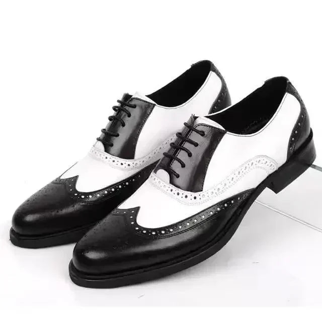Dandy - Men's Two-Tone Wingtip Brogue Oxford Dress Shoes - Ashour Shoes