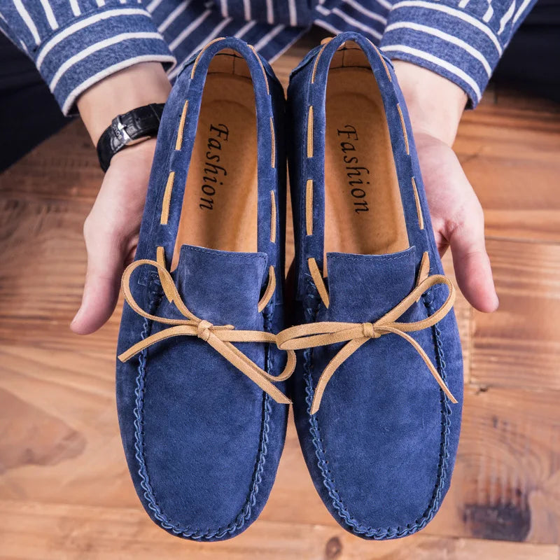 Navero – Men’s Suede Leather Boat Shoes – Driving Loafers - Ashour Shoes