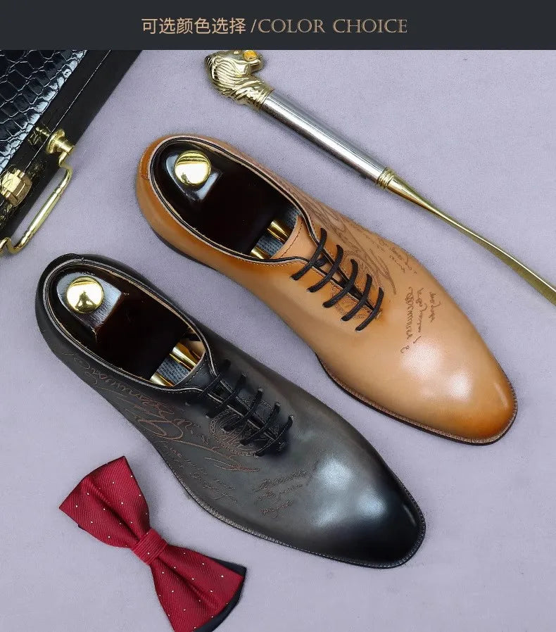 Raffinato - Men's Handcrafted Burnished Leather Oxford Dress Shoes - Ashour Shoes