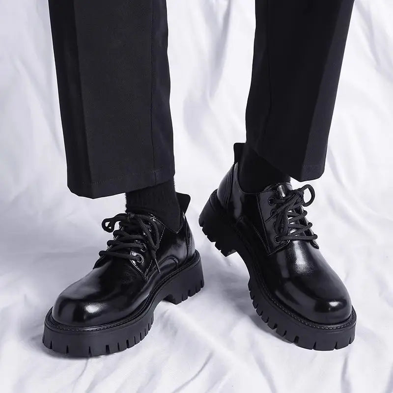 Vigore - Men's Glossy Platform Derby Dress Shoes - Ashour Shoes