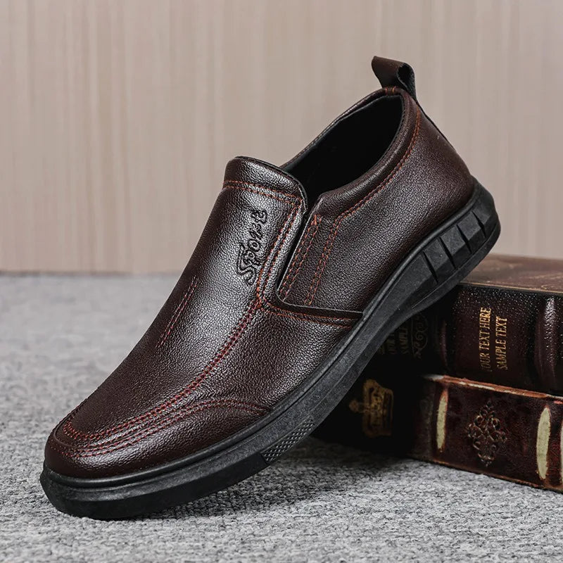Libero - Hands free Lightweight slip-On Men's Leather Shoes - Ashour Shoes