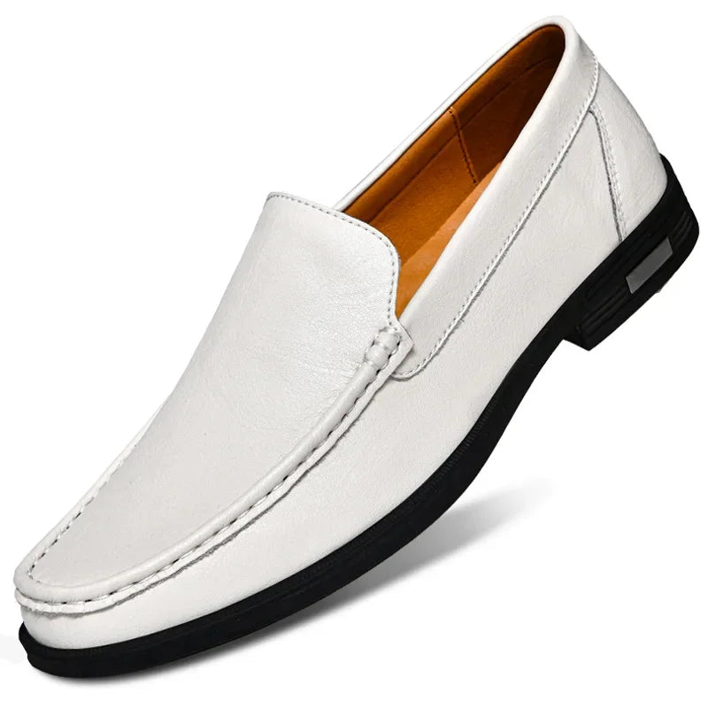 Sereno2 - Men's Blue PU Leather Slip-On Driving Moccasin Loafers - Ashour Shoes