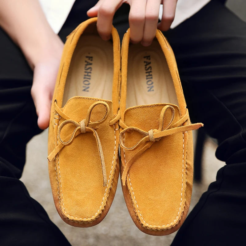 Sereno - Men's Casual Navy Suede Driving Loafers - Ashour Shoes