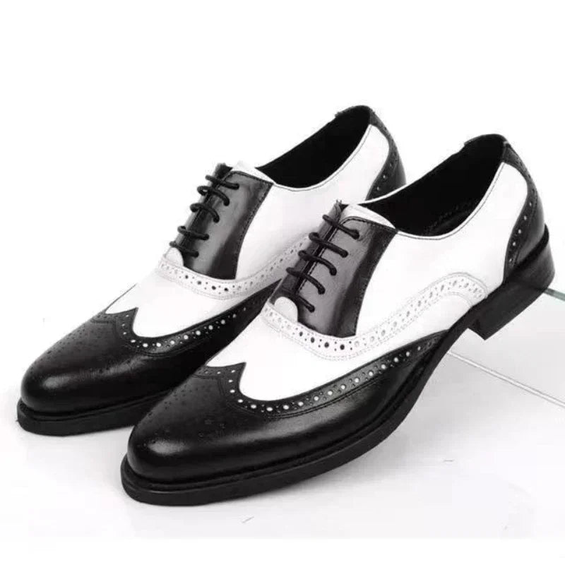 Dandy - Men's Two-Tone Wingtip Brogue Oxford Dress Shoes - Ashour Shoes