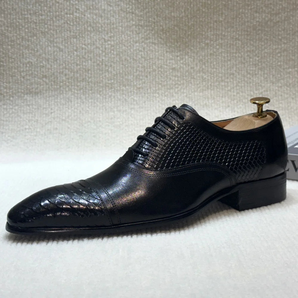 Lirona - Men-s leather oxford dress shoes in brown or black - Ashour Shoes