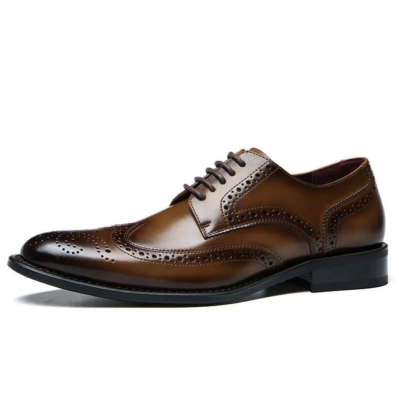 Signore - Men's Elegant Polished Leather Cap Toe Oxford Dress Shoes - Ashour Shoes