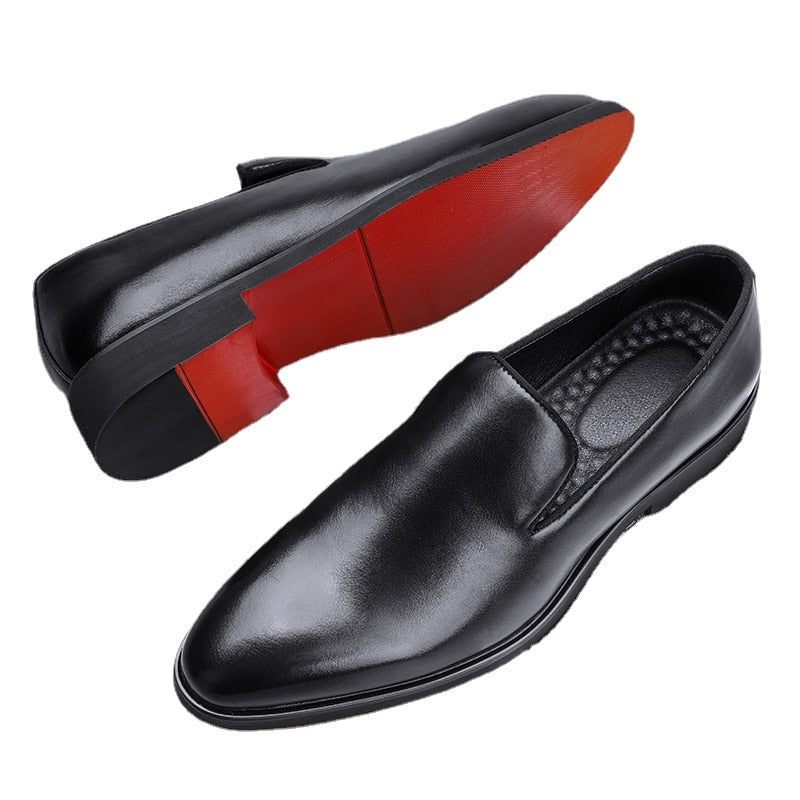 The Rossi - Red Bottom Classic Leather Loafers for Men Black / US11/UK10/EU44 The Rossi - Red Bottom Classic Leather Loafers for Men Black / US11/UK10/EU44