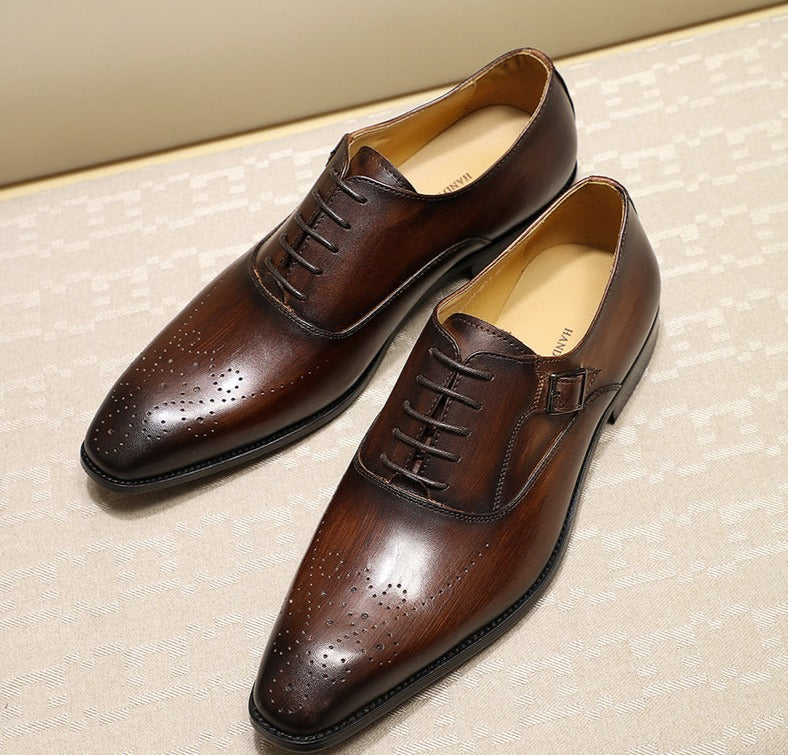 The Ralpino - Monkstrap Oxfords Crossover Leather Oxford - Ashour Shoes