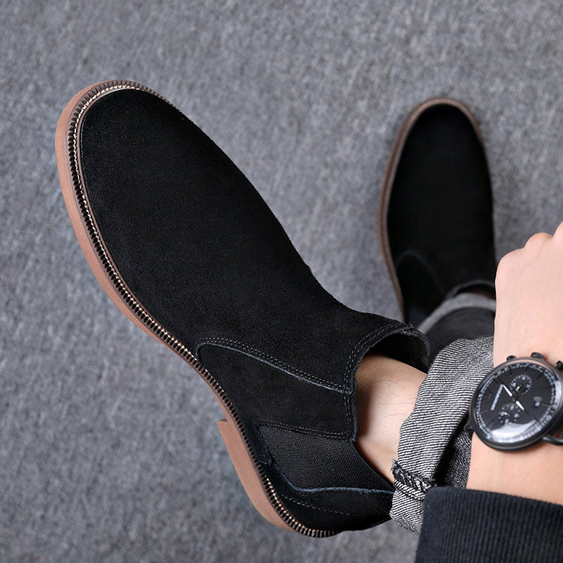 Inverno - Men's Suede Leather Chelsea Boots, Fleece-Lined Option - view 5 — view 5 of 8