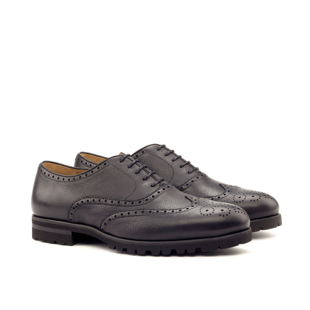 Unique Handcrafted bLACK Brogue Classic Oxford by Le Ruux - Ashour Shoes