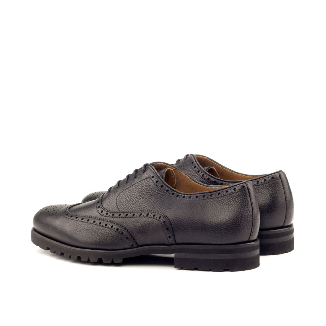 Unique Handcrafted bLACK Brogue Classic Oxford by Le Ruux - Ashour Shoes