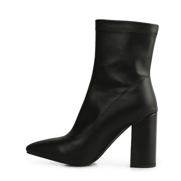 VALERIA POINTED TOE HIGH ANKLE BOOTS - Ashour Shoes