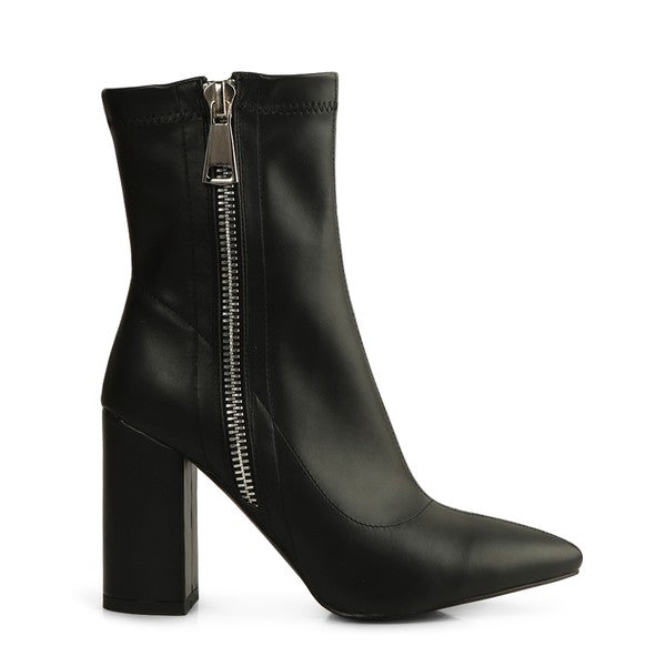 VALERIA POINTED TOE HIGH ANKLE BOOTS - Ashour Shoes