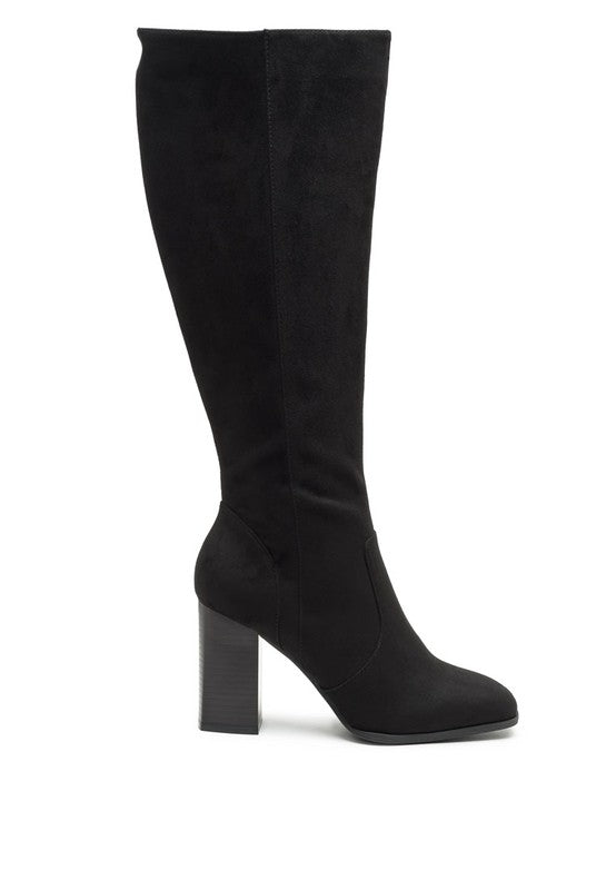 ZILLY - KNEE HIGH FAUX SUEDE BOOTS - Ashour Shoes