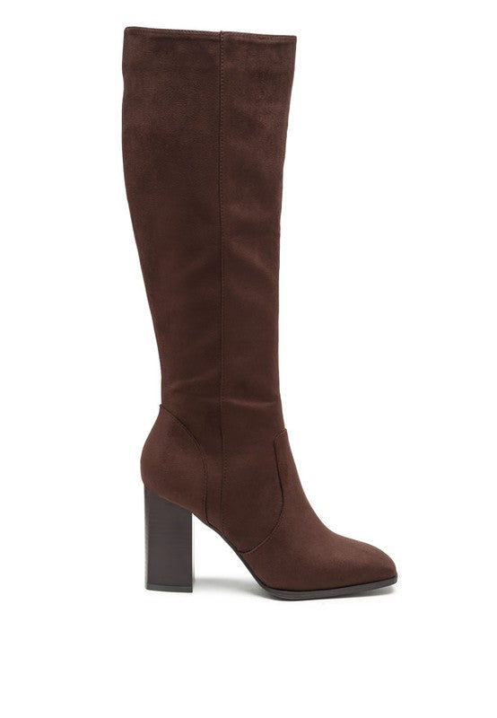 ZILLY - KNEE HIGH FAUX SUEDE BOOTS - Ashour Shoes