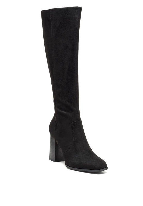 ZILLY - KNEE HIGH FAUX SUEDE BOOTS - Ashour Shoes