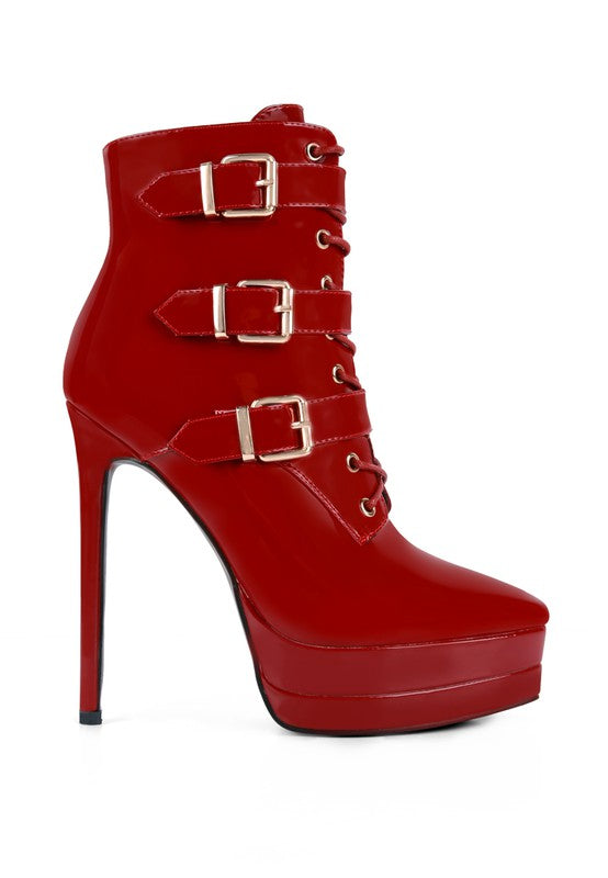 High Heeled Patent Stiletto Boot - Ashour Shoes