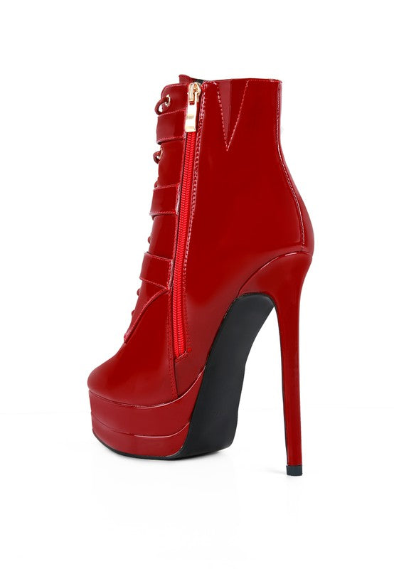 High Heeled Patent Stiletto Boot - Ashour Shoes