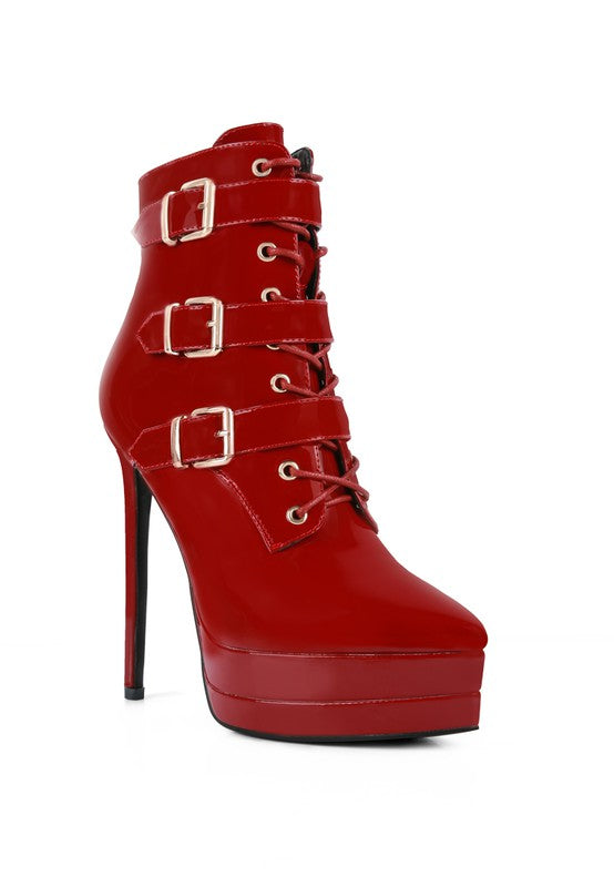 High Heeled Patent Stiletto Boot - Ashour Shoes