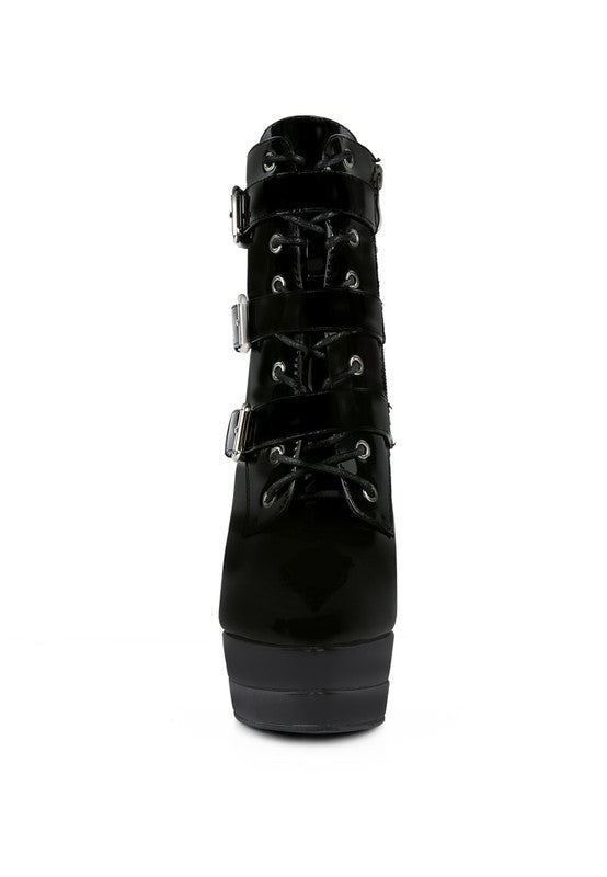 High Heeled Patent Stiletto Boot - Ashour Shoes