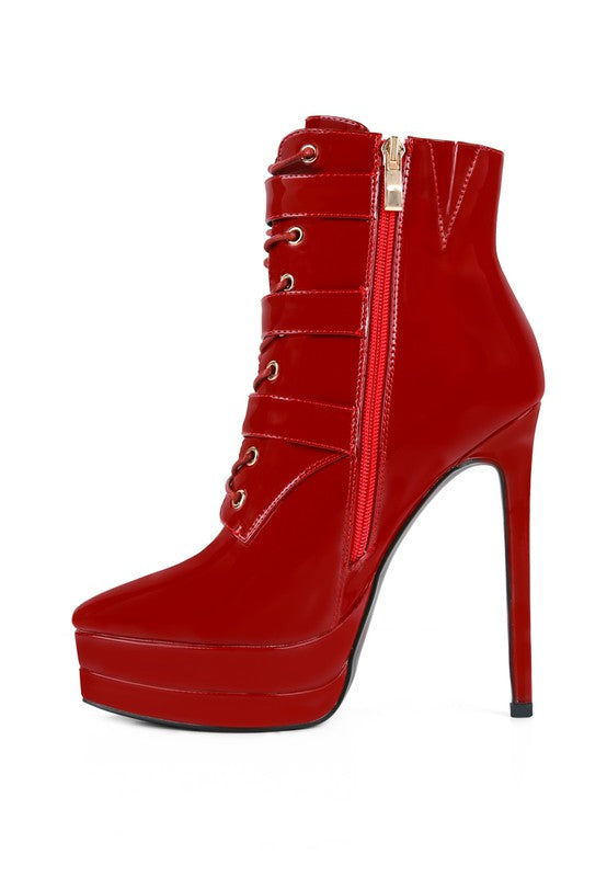 High Heeled Patent Stiletto Boot - Ashour Shoes